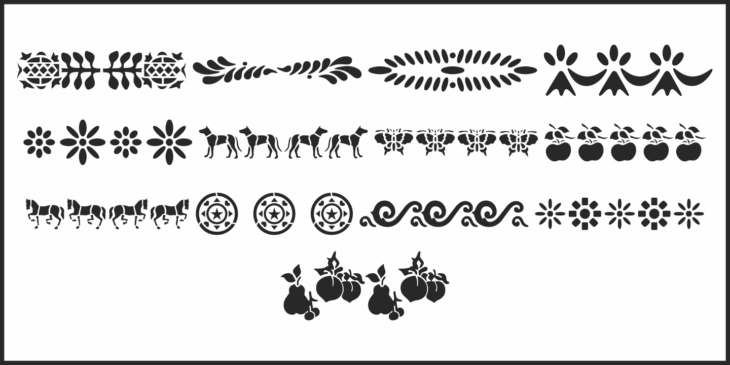 Beispiel einer Antique Stencil Borders Two JNL Regular-Schriftart